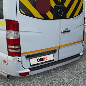 Mercedes Sprinter Bumper Sill Cover - Rear - Omac - ABS - Matte Black - '06-'18